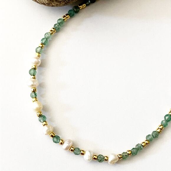 NEW Green Aventurine & Pearl Bracelet - Picture 6 of 15